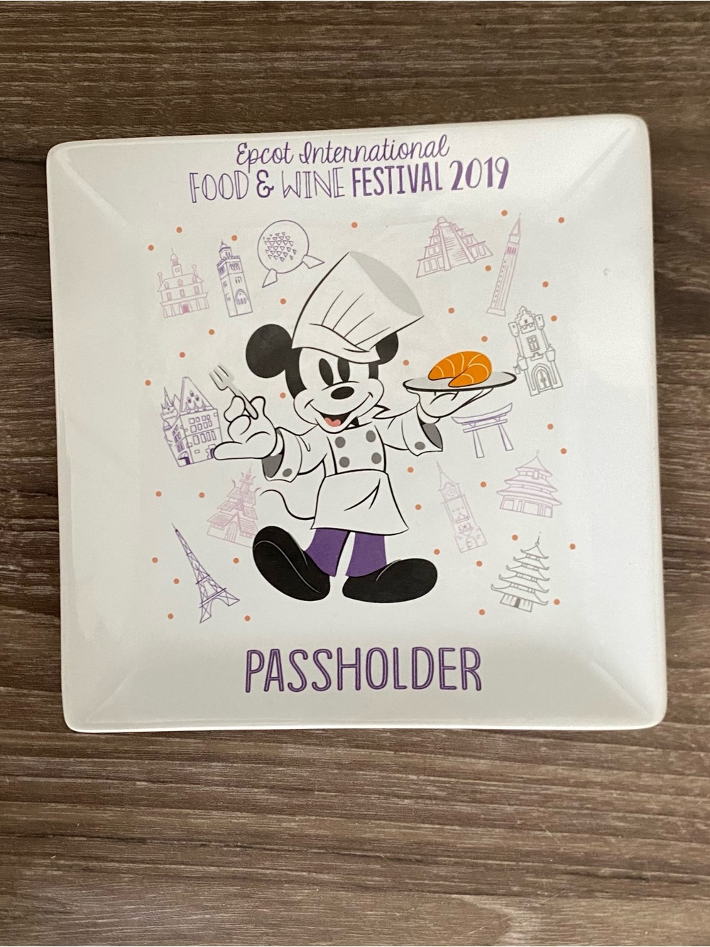 Disney Parks Epcot Food And Wine Festival 2019 Mickey Passholder Plate